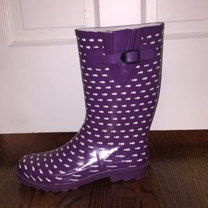 Purple Fish Rain Boots